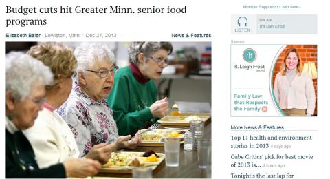 Los recortes presupuestarios afectan los programas de alimentos para personas mayores del Gran Minn.