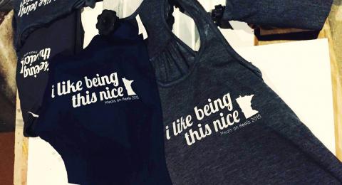 "i like being this nice" on black tank tops