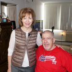 Meal recipient Tom Barger pictured with Sen. Tina Smith