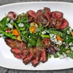 Steak strips and salad meal