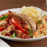 Chicken Fajita meal with apples