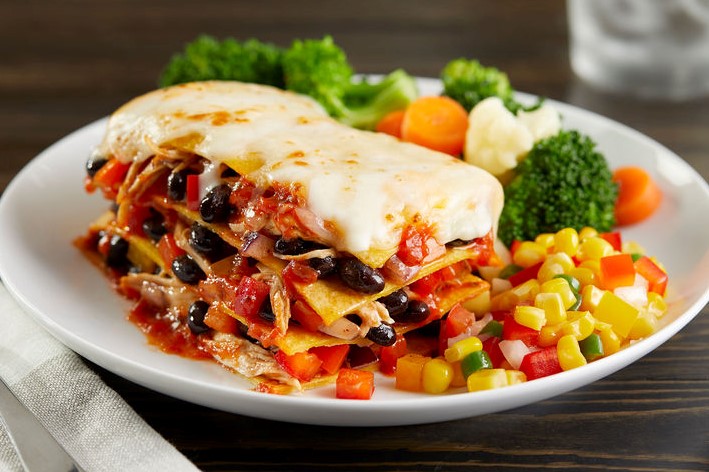 Enchilada bake with chicken meal